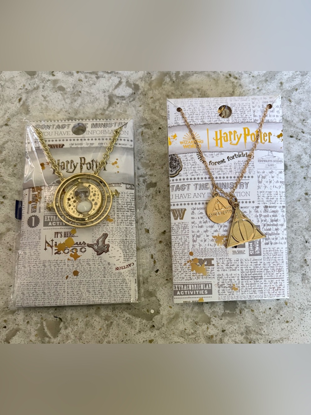Warner Bros. Gold Harry Potter Necklace Set